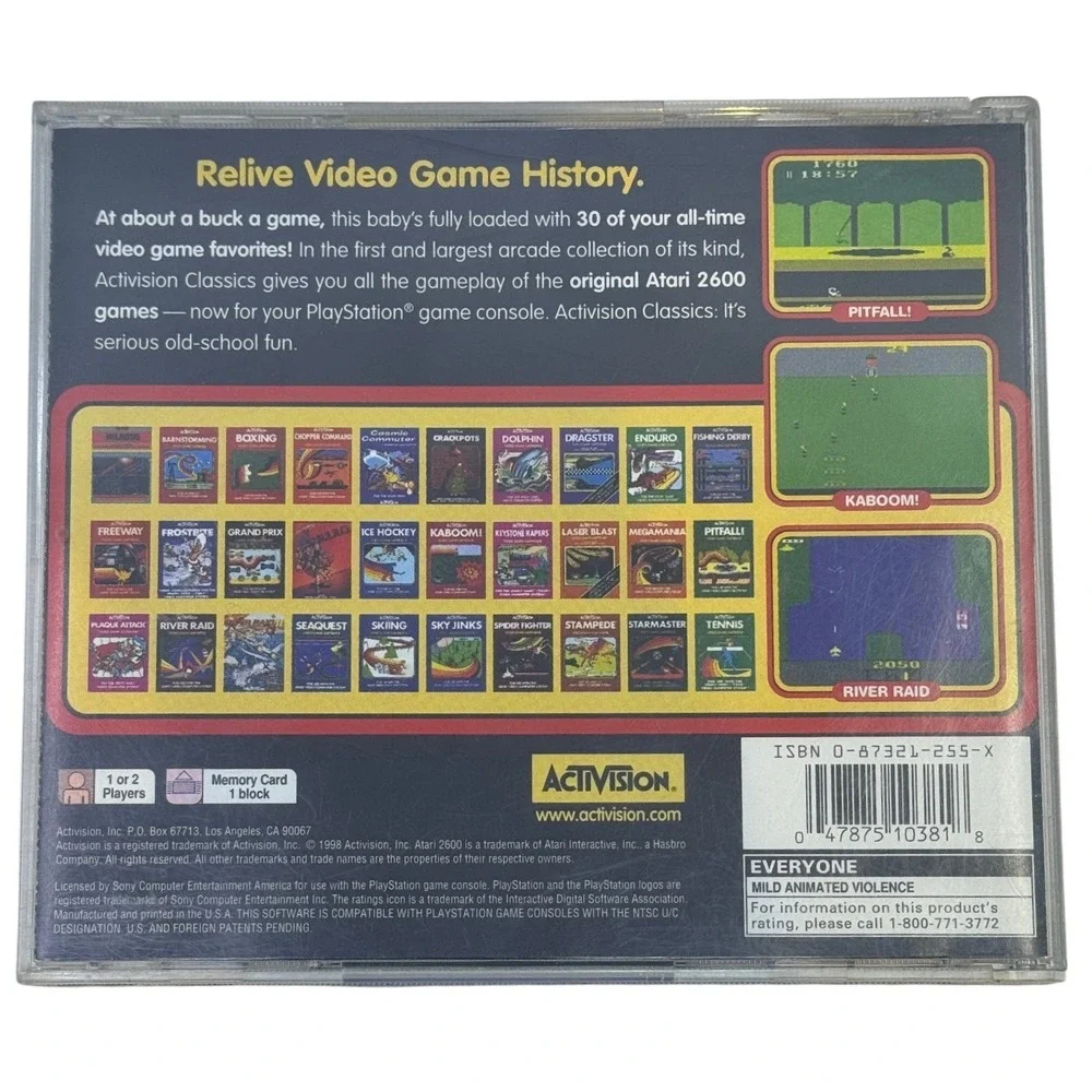 Activision Classic Games for the Atari 2600 Sony PlayStation 1 PS1 SLUS-00777